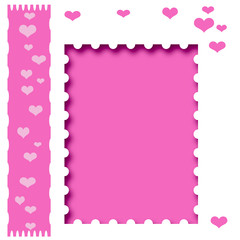 pink heart frame