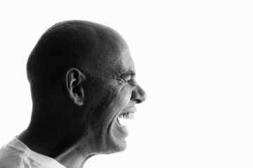 head of the man isolated on white background