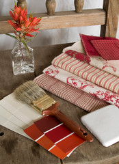 Red and white interior paint design