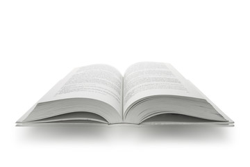 Opened Book on Isolated White Background