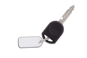Picture of a car key with blank plate for text