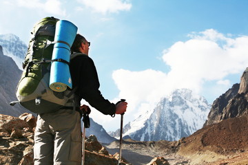 Hike in high mountains