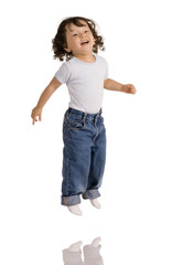 jumping child on white