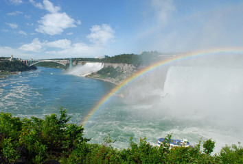 Landscape of Niagara Falls on a great summer day