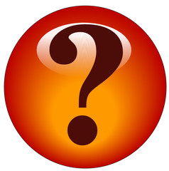 red question mark web button or icon