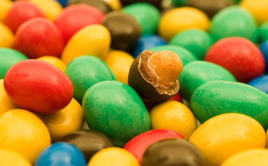 colorful candies with nut