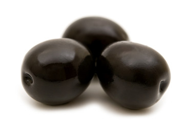 black olives on white background