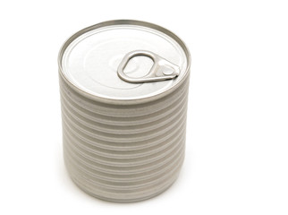 one tin on white background