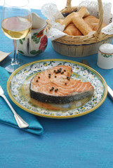 Salmone all arancia e pepe verde - Secondi di pesce Emilia