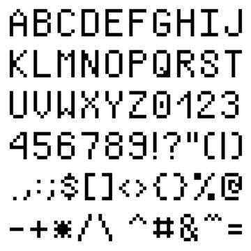 Uppercase Letters Pixel Font