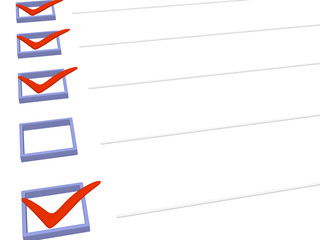 Background - 3D notebook with the points marked in the list