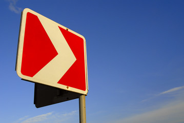 traffic sign on a background of the sky