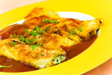 Cannelloni mit Bolognese Sosse