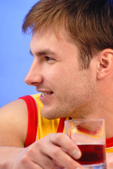 Fototapeta premium man's portrait, is dressed in bright clothes