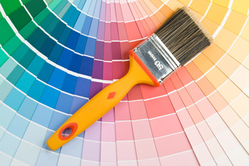 Brushes on a background from colour guide