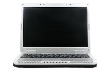 Wide screen laptop in isolated white background
