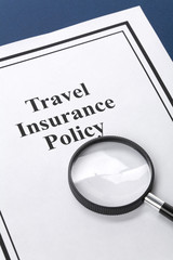 Document of Travel Insurance Policy for background