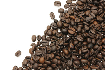 Coffee beans background with copyspace