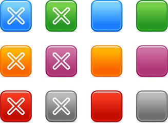 Color buttons with close icon