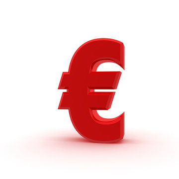 Red euro sign