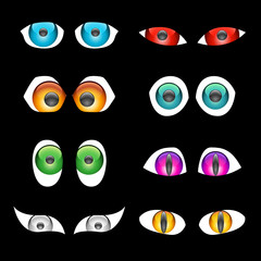 Shiny Vector Cartoon Eyes