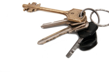 some keys isolated on white