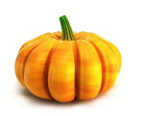 isolated pumpkin 3d rendering