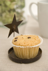 Mug coffee and muffin breakfast
