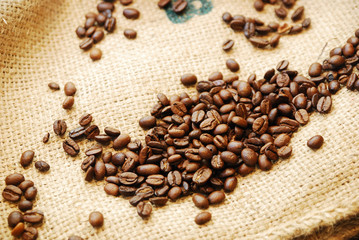 coffee beans aroma food background