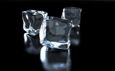 an ice cube on a glass surface