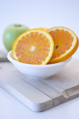 Fresh fruit, a tropical orange on white backgroud