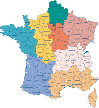 Carte de france avec régions