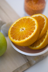 Fresh fruit, a tropical orange on white backgroud