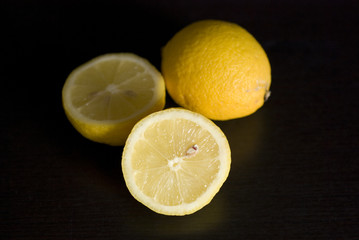 Lemon Fresh fruit, a tropical lemon on black backgroud