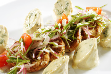 Chicken Roll with Vegetable Marrow Galette