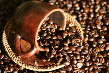 coffee, tasse, grain, caféine, café, bar