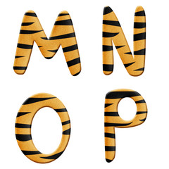 Part of alphabet in tiger skin