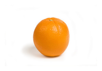 view of a whole orange isolated on white with clipping path