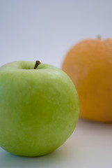 Fresh green apple fruit breakfast on white background