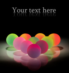 Stylish colorful balls with reflection