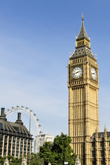 Fototapeta na wymiar Big Ben, London, England, z Parliament Square