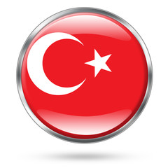 Turkey Flag Icon Button series easy to extract