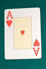 Macro of the letter from the ace of hearts