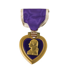 Awarded for wounded in action. Isolated with a clipping path