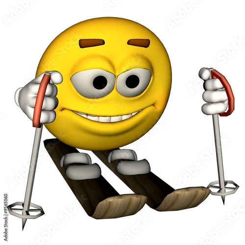 "Smilie auf Ski" Stock photo and royaltyfree images on