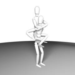 Mann nimmt Frau huckepack