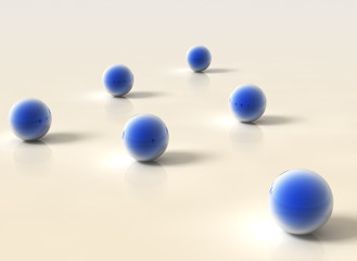 shiny reflective spheres