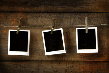 Fototapeta premium Old photos on antique backdrop