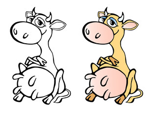 cow on white background