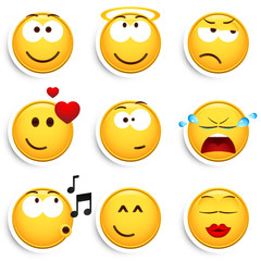 Lot de 9 smileys